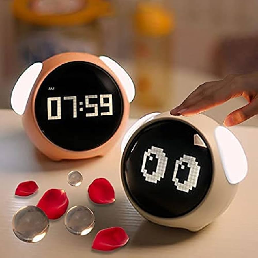 Smart Emoji LED Alarm Clock – With Touch Light & Cute Expressions