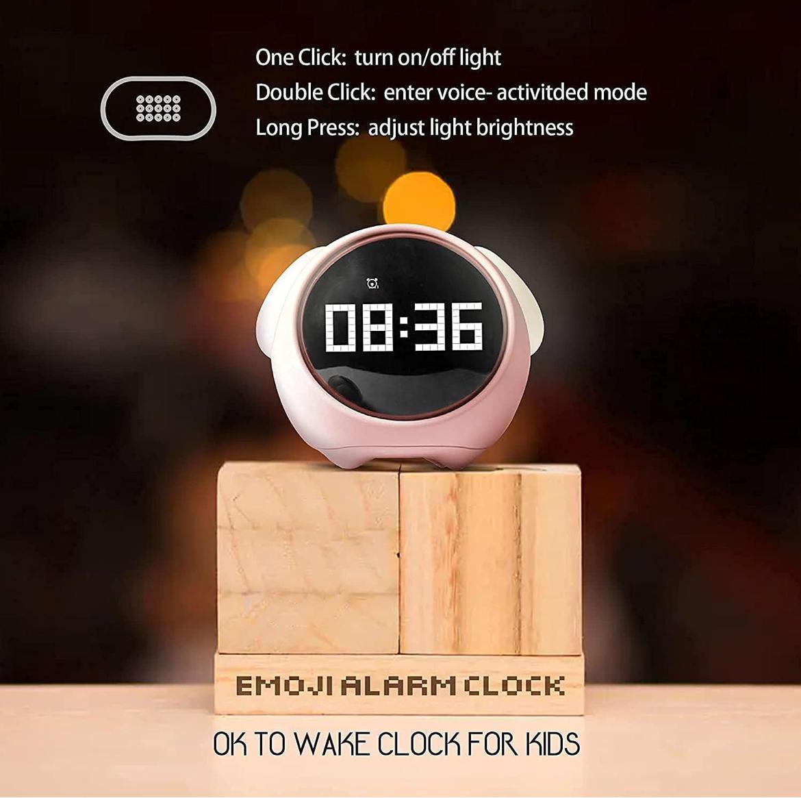 Smart Emoji LED Alarm Clock – With Touch Light & Cute Expressions